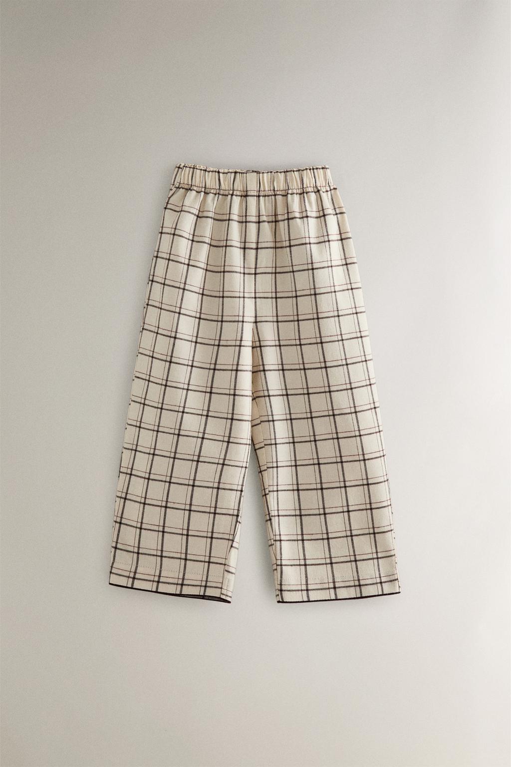 Набор детских рождественских пижам из хлопка в клетку