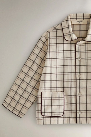 Набор детских рождественских пижам из хлопка в клетку- Заказать в России