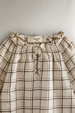 Детское хлопковое ночное платье в клетку на рождество- Заказать в России