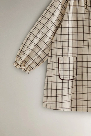 Детское хлопковое ночное платье в клетку на рождество- Заказать в России