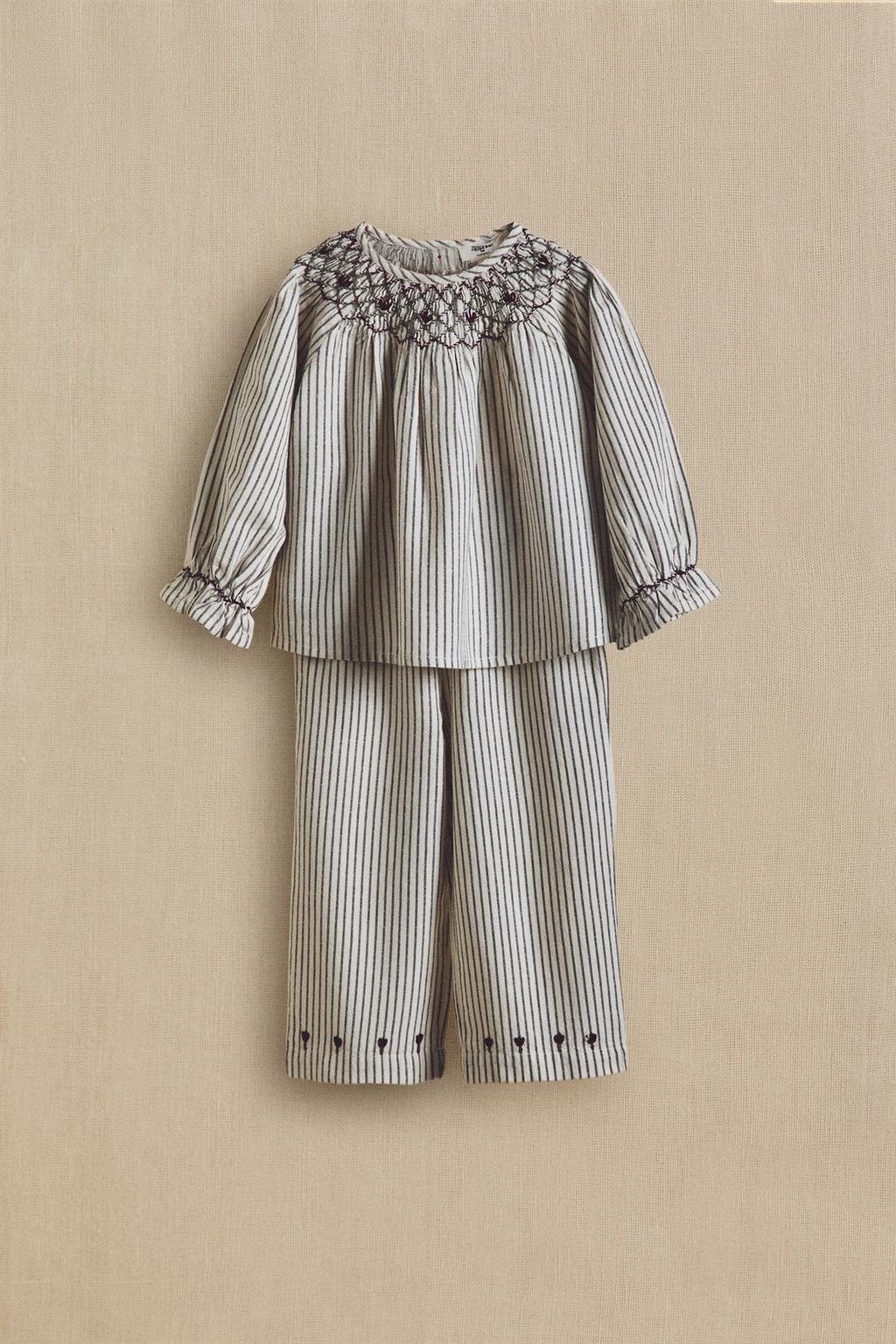 Набор детских пижам в полоску на рождество с украшениями (набор из 2)