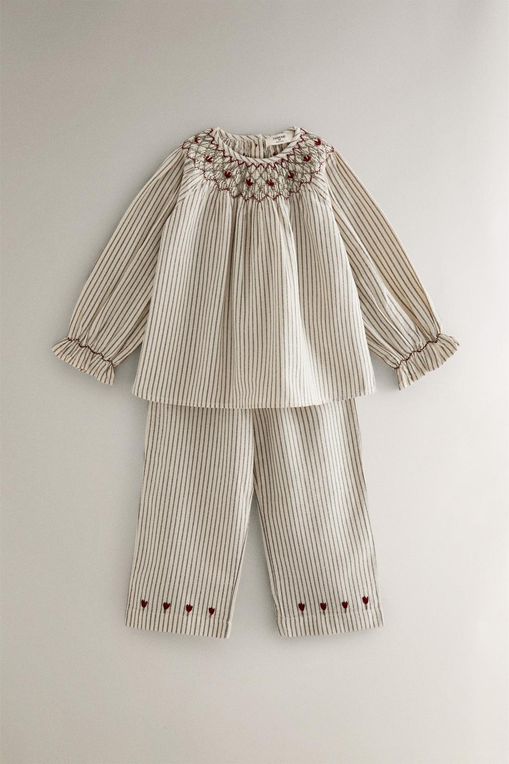 Набор детских пижам в полоску на рождество с украшениями (набор из 2)