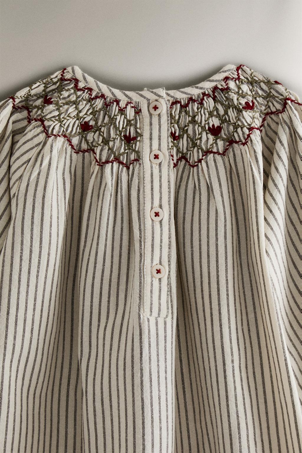 Детское ночное платье с полосками для рождества с оборками