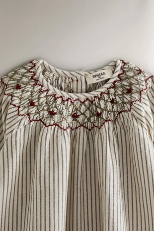 Детское ночное платье с полосками для рождества с оборками- Заказать в России