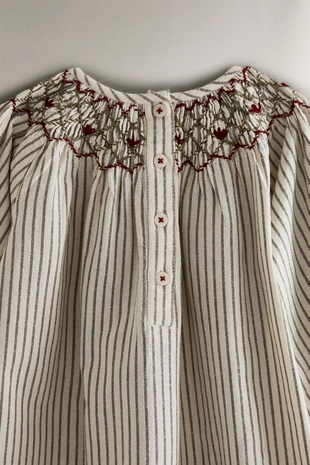 Детское ночное платье с полосками для рождества с оборками- Заказать в России