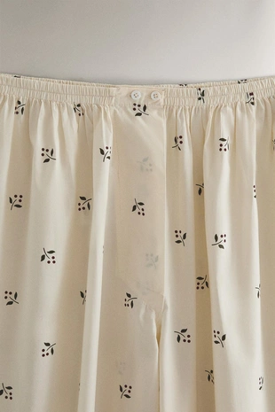 Штаны с рождественским принтом листьев- Заказать в России