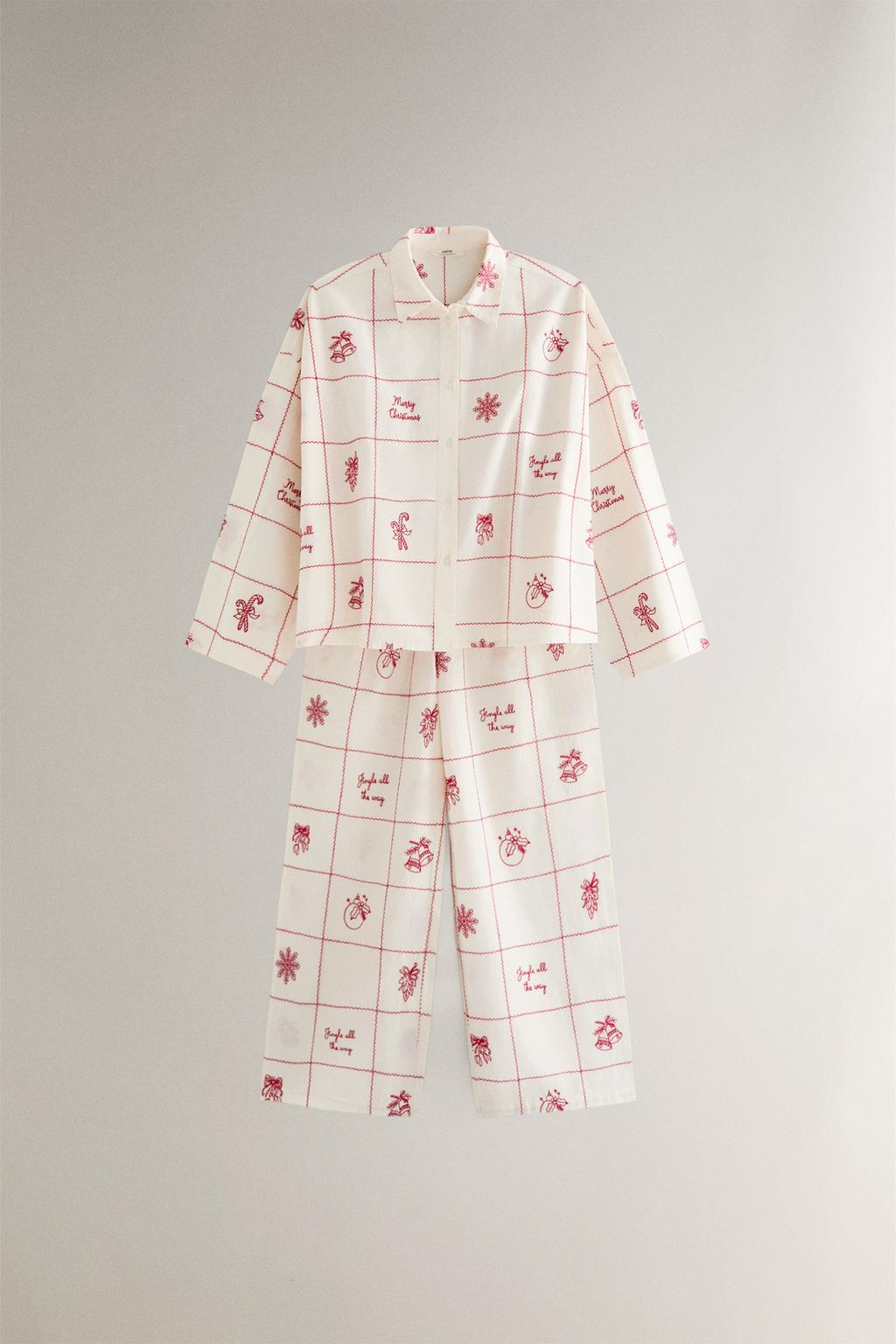 Рубашка с вышитым рождественским узором