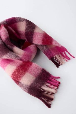 Шарф в клетку из трикотажа- Заказать в России