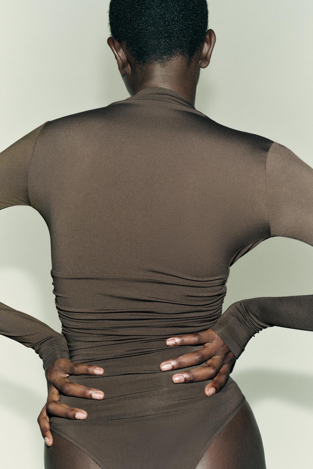 БОДИ ИЗ ПОЛИАМИДА С ДРАПИРОВКОЙ