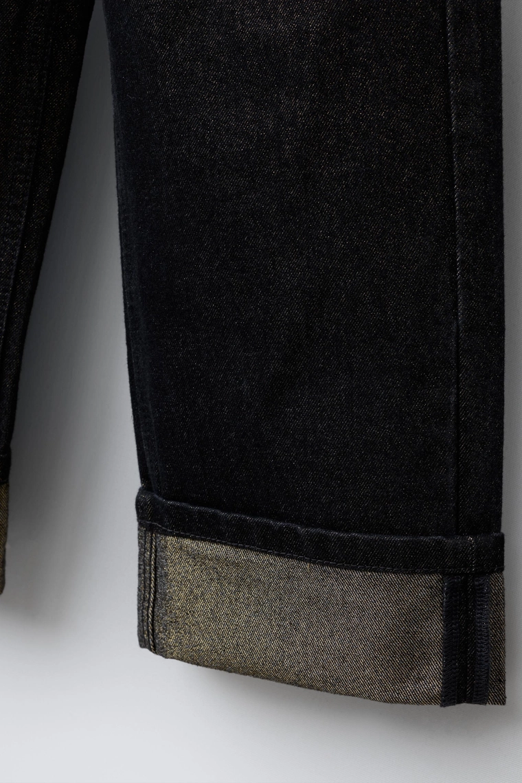 Джинсы широкие со стразами