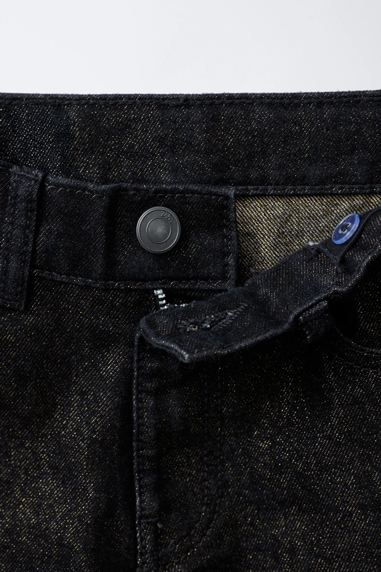 Джинсы широкие со стразами