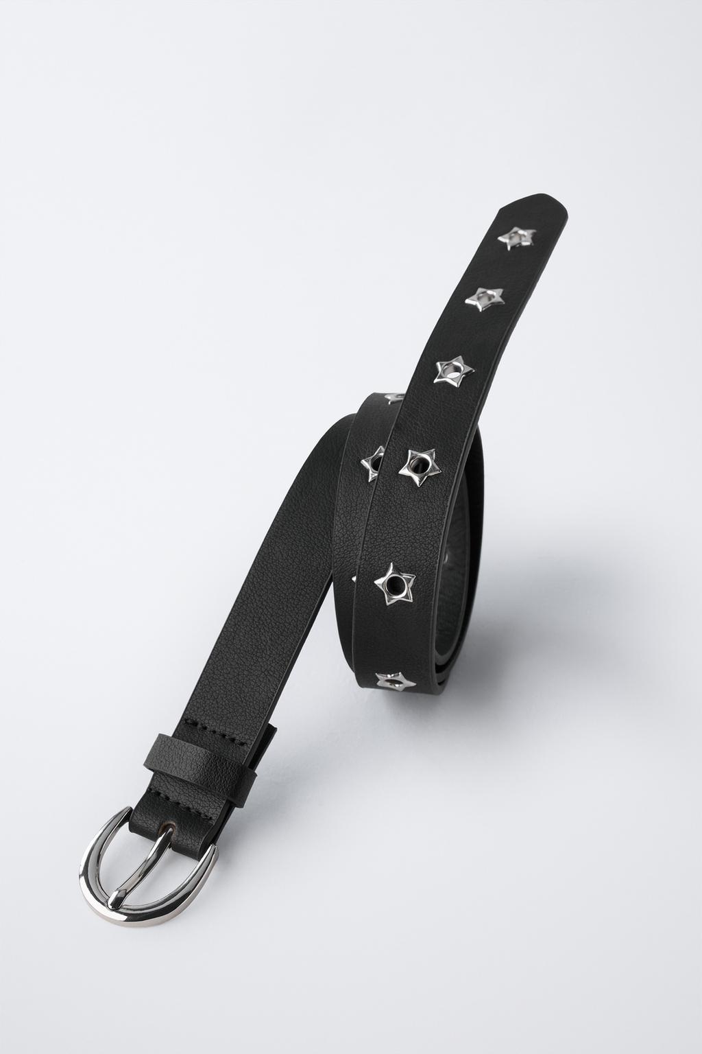 РЕМЕНЬ ИЗ ИСКУССТВЕННОЙ КОЖИ СО ЗВЕЗДНЫМИ ЛЮВЕРСАМИ