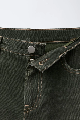 Grey green | 9632/722/916 - Zara Джинсы BALLOON с эффектом потертости