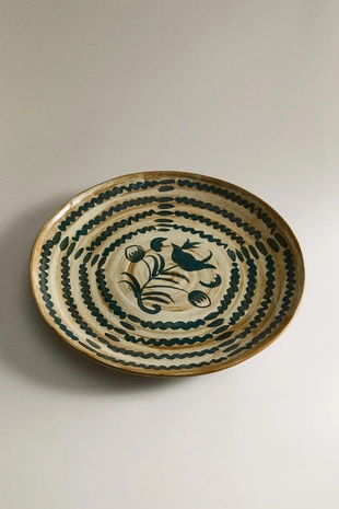 Круглая керамическая поднос для сервировки с цветочным узором- Заказать в России