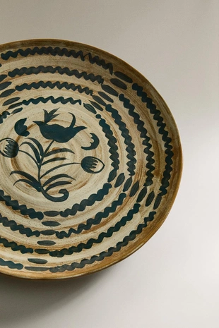 Круглая керамическая поднос для сервировки с цветочным узором- Заказать в России