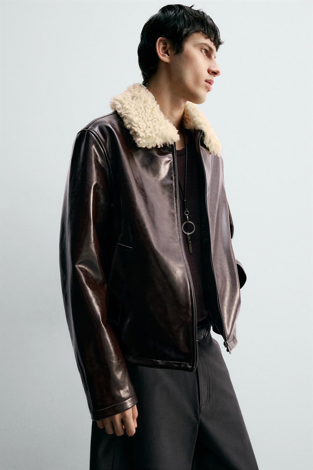 КУРТКА ИЗ ВИНИЛА С КОМБИНИРОВАННОЙ ОТДЕЛКОЙ