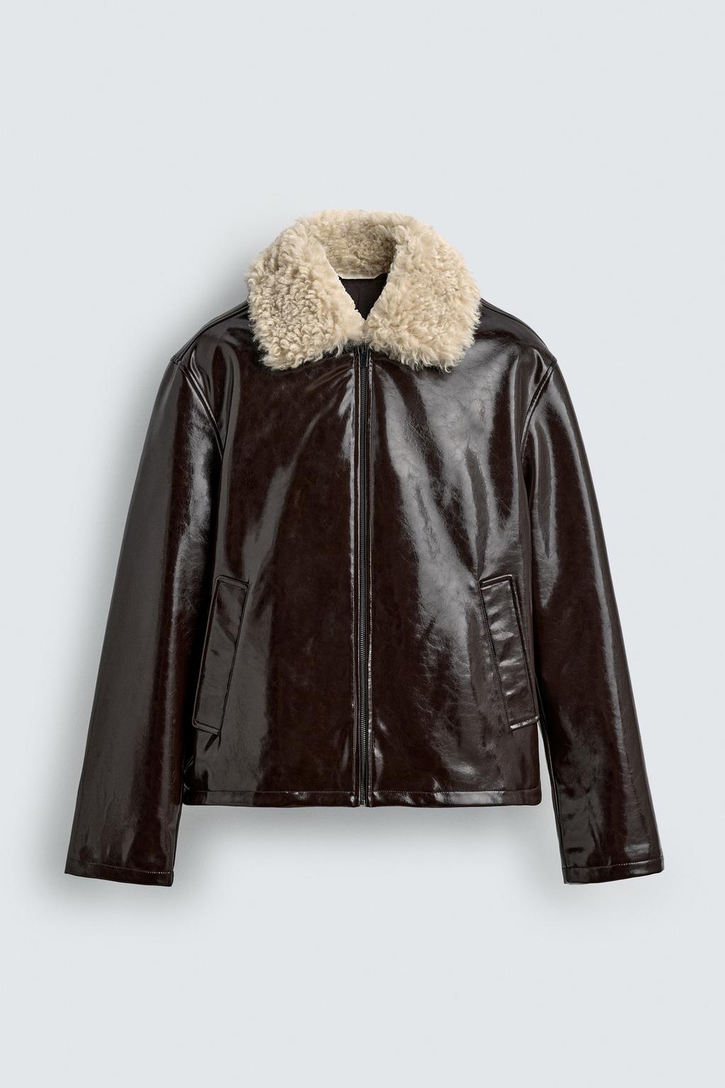 КУРТКА ИЗ ВИНИЛА С КОМБИНИРОВАННОЙ ОТДЕЛКОЙ