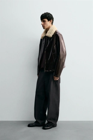 Куртка из винила с комбинированной отделкой- Заказать в России