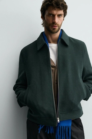 Куртка из синтетической шерсти с молнией- Заказать в России