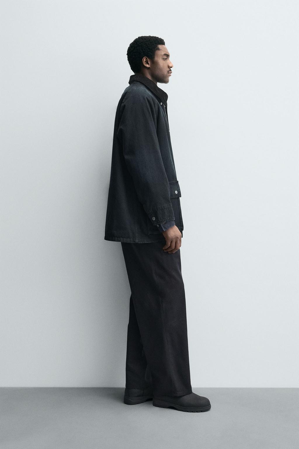 ДЖИНСОВАЯ КУРТКА С КОМБИНИРОВАННЫМ ВОРОТНИКОМ