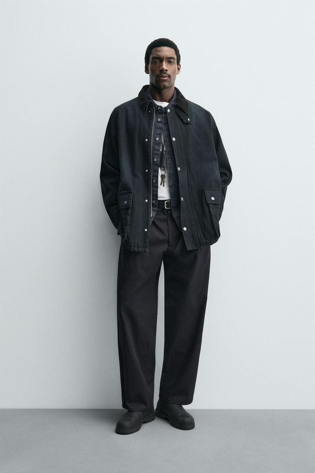 ДЖИНСОВАЯ КУРТКА С КОМБИНИРОВАННЫМ ВОРОТНИКОМ