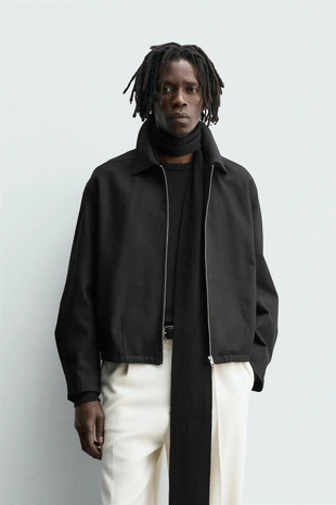 Куртка из рельефной ткани с молнией- Заказать в России