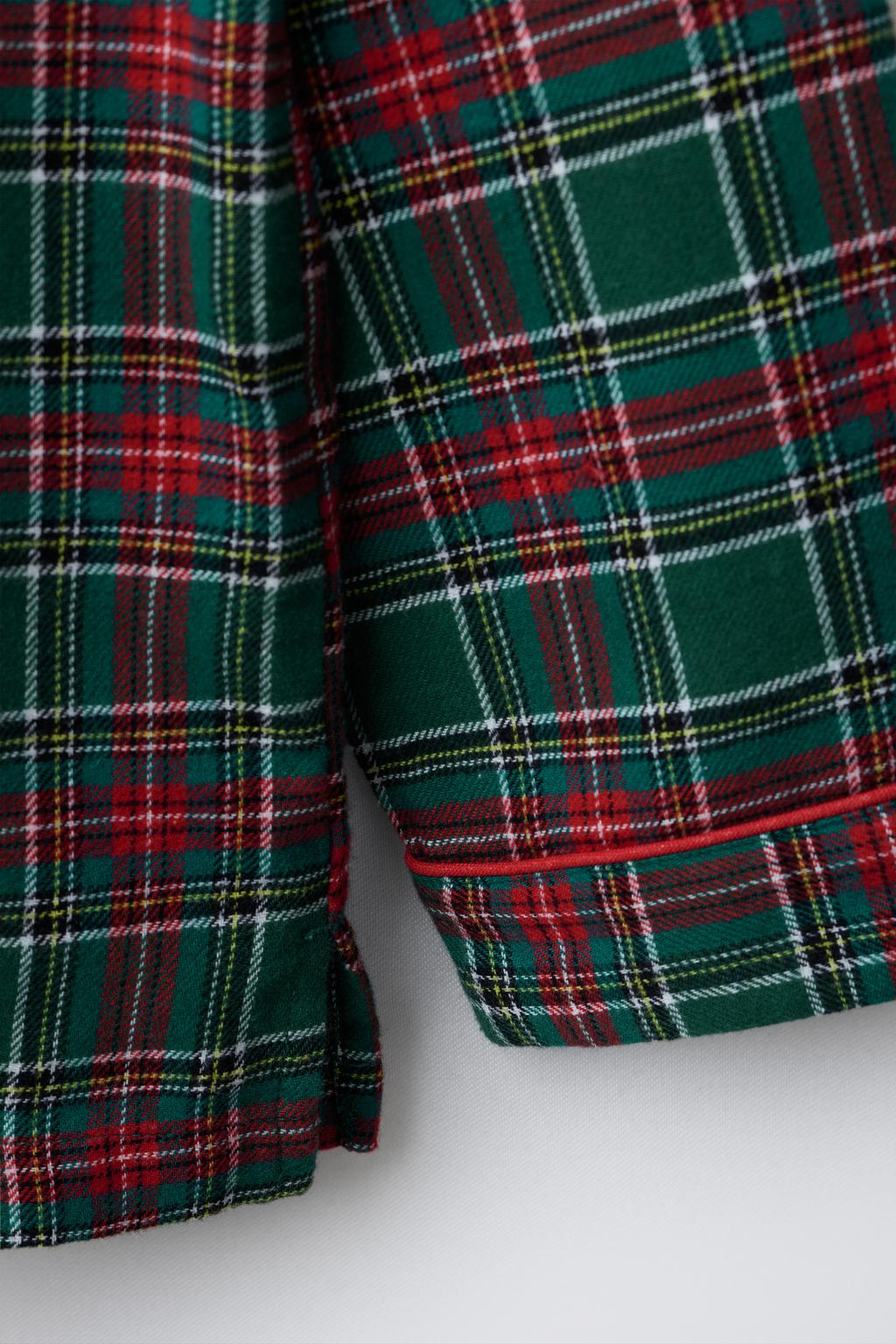 6-14 ЛЕТ/ ФЛАНЕЛЕВАЯ ПИЖАМА В КЛЕТКУ