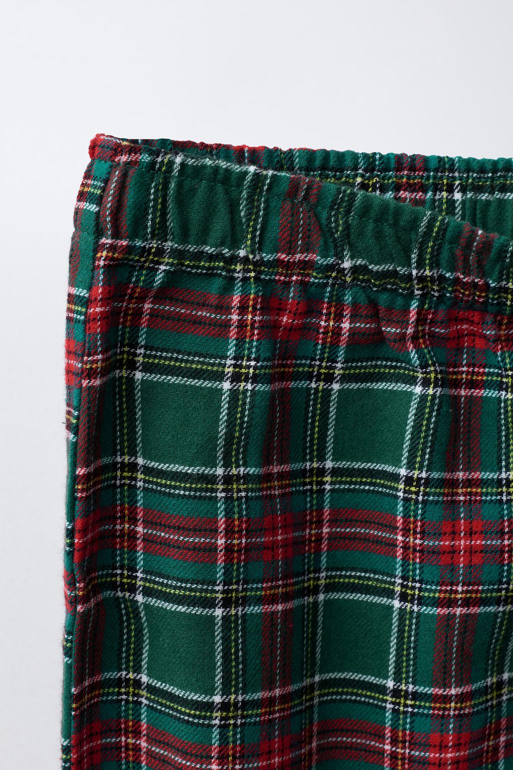 6-14 ЛЕТ/ ФЛАНЕЛЕВАЯ ПИЖАМА В КЛЕТКУ