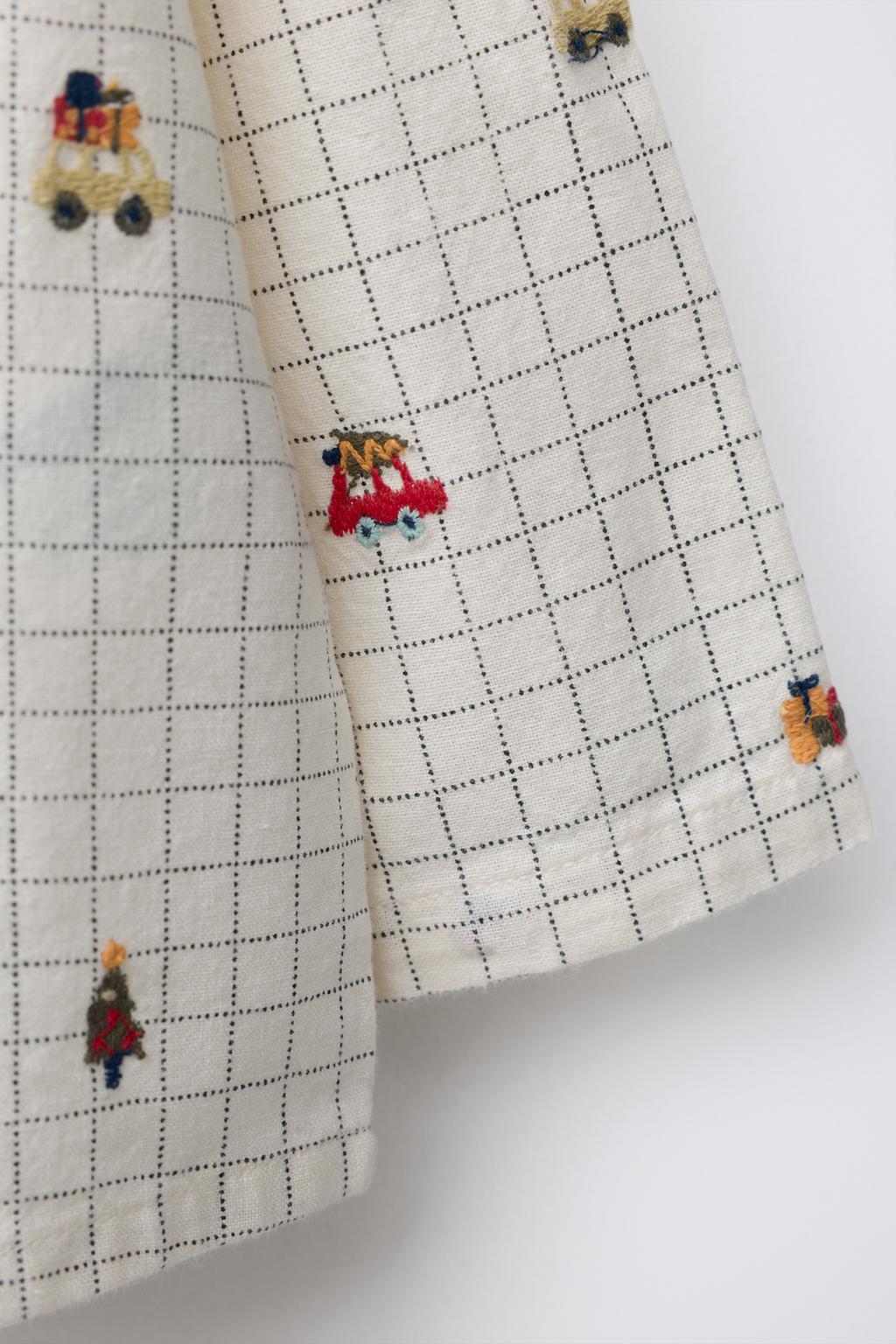 РУБАШКА В КЛЕТКУ С ВЫШИВКОЙ