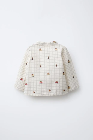 Рубашка в клетку с вышивкой- Заказать в России