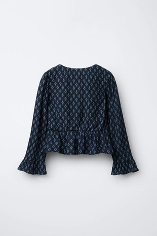 Рубашка с цветочным принтом и блёстками- Заказать в России