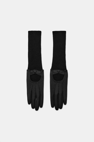 Комбинированные перчатки из искусственной кожи- Заказать в России