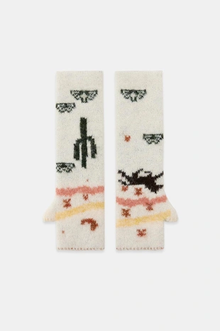 Трикотажные митенки с принтом- Заказать в России