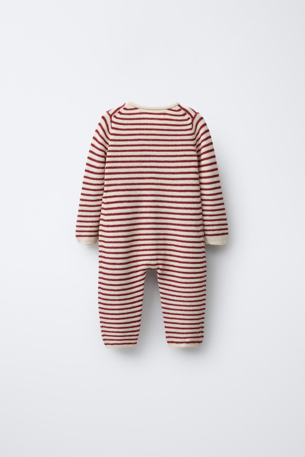 ВЯЗАНЫЙ КОМБИНЕЗОН В ПОЛОСКУ С ВЫШИТЫМ ДЕРЕВОМ