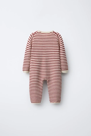 Купить Zara Вязаный комбинезон в полоску с вышитым деревом