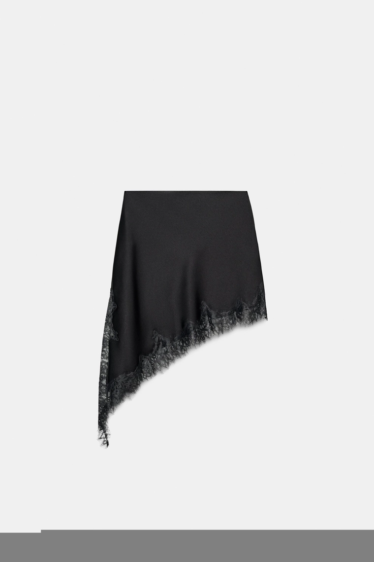 Юбка из коллекции zw из атласа с кружевным краем