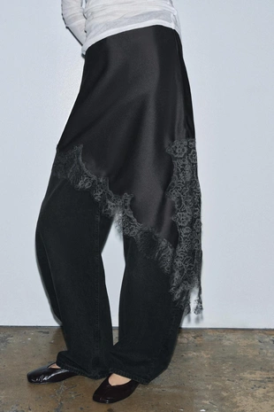 Атласная юбка с кружевом — ZW COLLECTION- Заказать в России