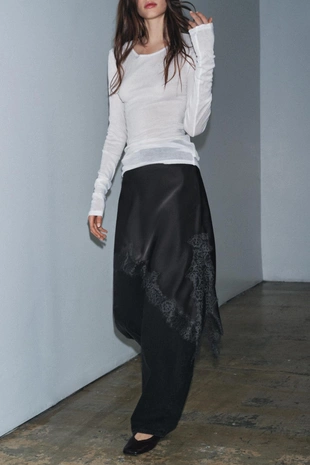 Атласная юбка с кружевом — ZW COLLECTION- Заказать в России