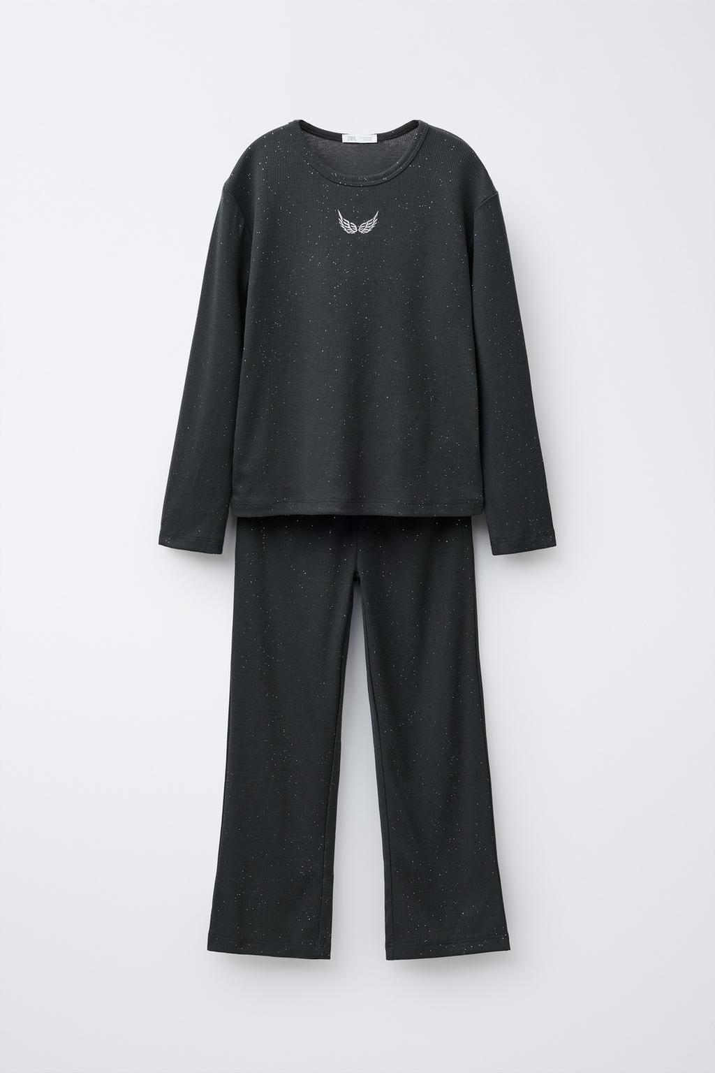 Пижама с вышивкой и блестками для детей от 6 до 14 лет