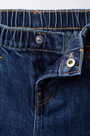 Blue | 4441/643/400 - Zara Джинсы BAGGY с контрастной вышивкой