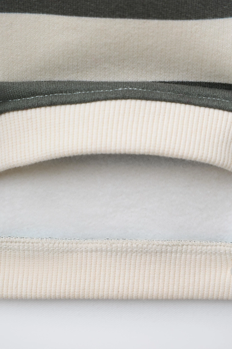 Полосатый свитшот с нашитным медвежонком