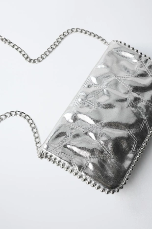 Сумка с плечевым ремнем, металлическая, со звездами- Заказать в России