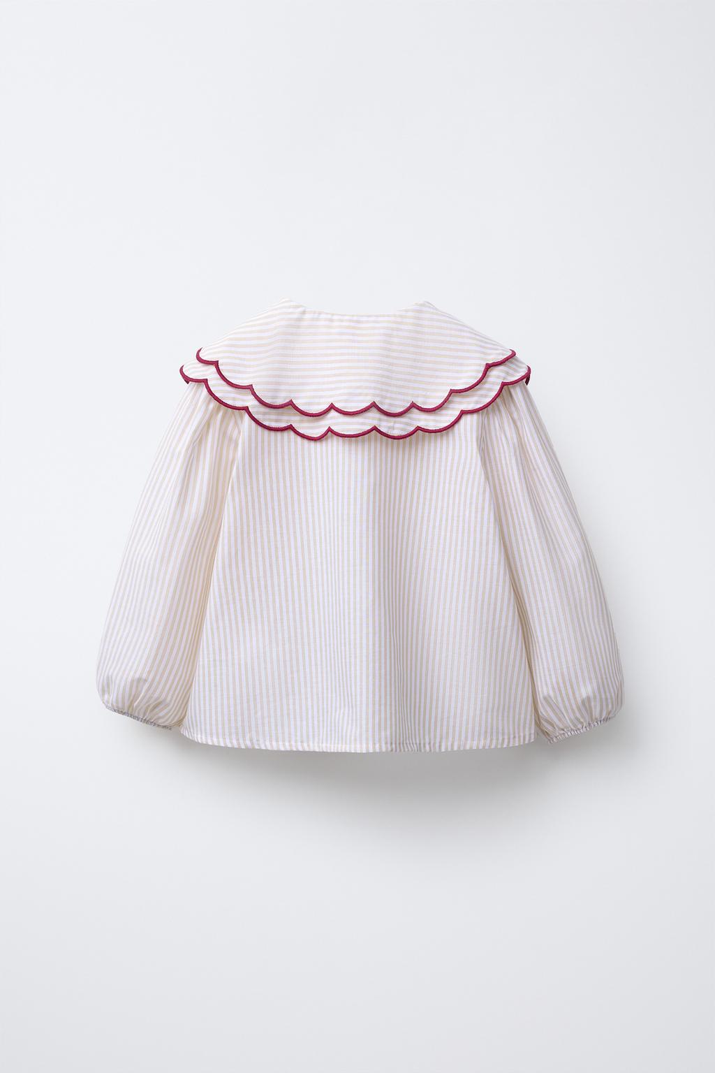 РУБАШКА В ПОЛОСКУ С ДВОЙНЫМ ВОРОТНИКОМ