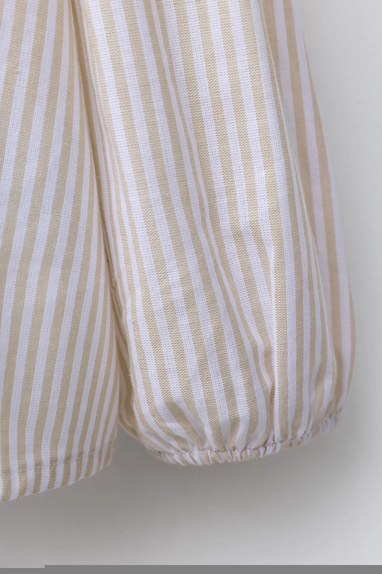 Рубашка в полоску с двойным воротником