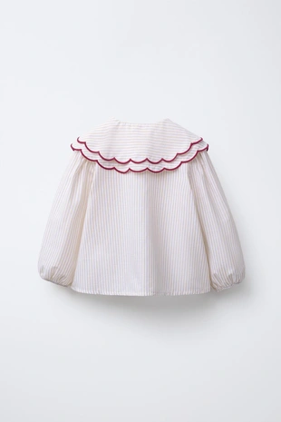 Купить Zara Рубашка в полоску с двойным воротником