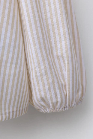 Рубашка в полоску с двойным воротником