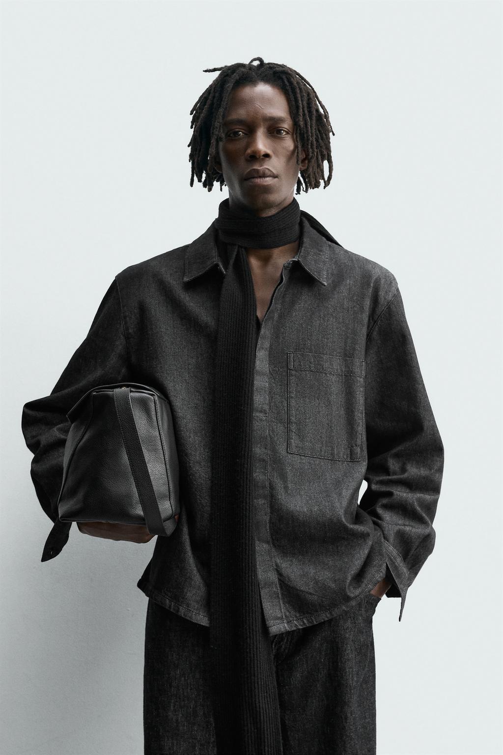 ДЖИНСОВАЯ РУБАШКА С ЭФФЕКТОМ ПОТЕРТОСТИ