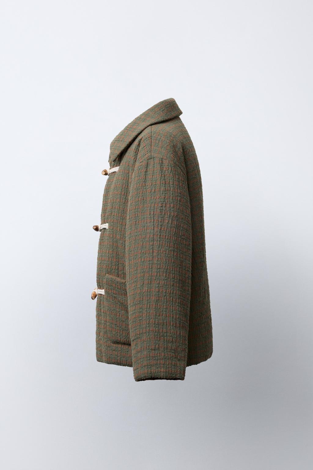 КУРТКА В КЛЕТКУ С ЗАСТЕЖКАМИ-ТОГГЛ