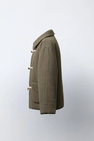 Куртка в клетку с застежками-тоггл- Заказать в России