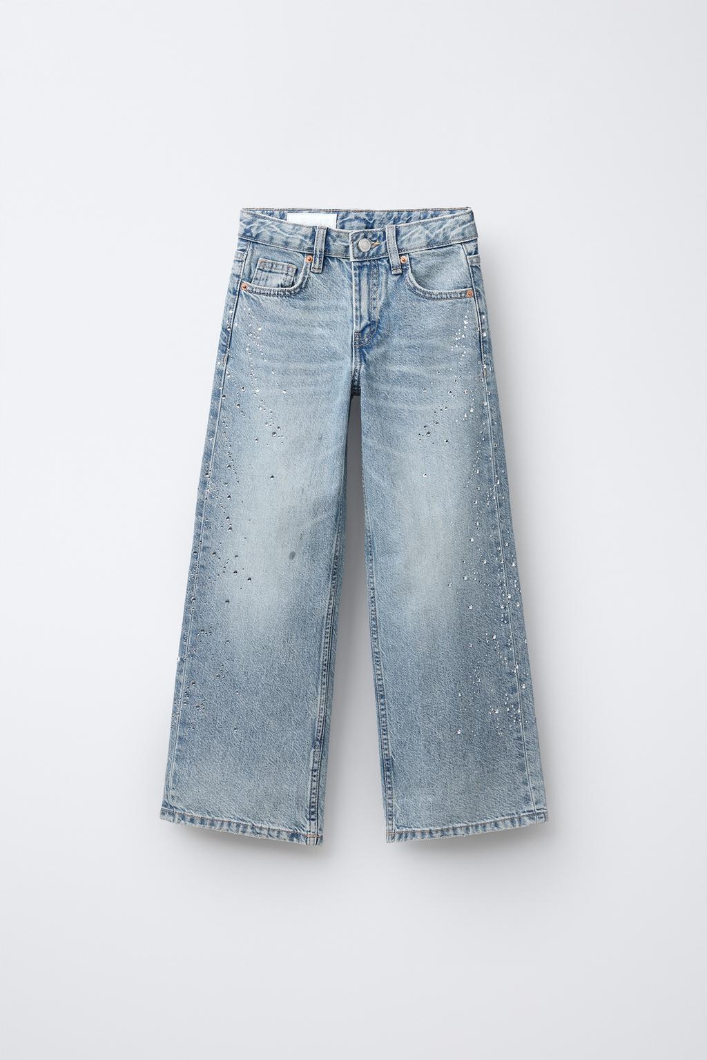 ДЖИНСЫ WIDE LEG СО СТРАЗАМИ